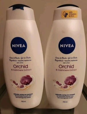2 Nivea extrato de orquídea e cashmere perfumado 25,3 oz hidratação cuidados com a lavagem corporal NOVO - Imagem 1 de 2