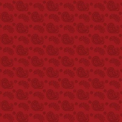 Wilmington Prints - Essentials Basics - Paisley Toss - Red On Red - Image 1 of 2