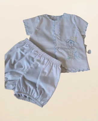 Juego de pañales de Pascua bebé niño Llévame a casa blanco bordado conjunto de Will'Beth Foto 1 de 4