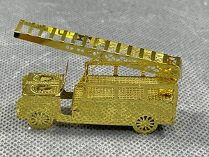 Weihnachtsschmuck Christbaumschmuck Metall Gold Filigran Leiterwagen Feuerwehr - Bild 1 von 2