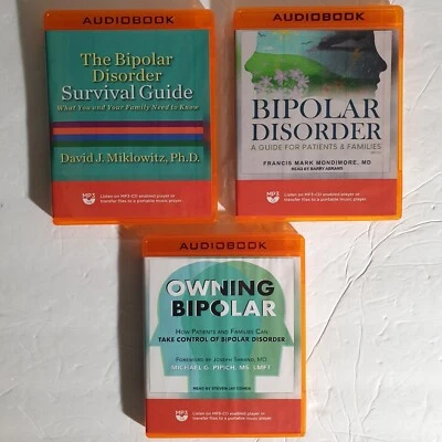 Lot of 3 Audiobooks MP3-CDs (Like New) Bipolar Disorder, Treatments, Medications - Image 1 of 4