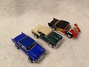 Matchbox ~ '57 Chevy & '55 Bel Air ~ Premiere ~ Gummiräder ~ 3 ct ~ mit Flammen - Bild 1 von 19