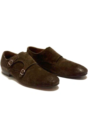 H от Hudson Costello коричневый замшевый монах ремень мужские туфли - размер 9 - отличное Con - Изображение 1 из 4