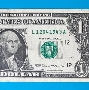December 4, 1943 / 12 April 1943 (L 12041943 A) BIRTHDAY $1 One Dollar Bill - Picture 1 of 4