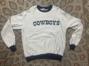 Vintage 80’s Dallas Cowboys Majestic Pinstripe Crewneck XXL NFL Sweatshirt Flaw - Picture 1 of 12