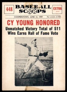 1961 Nu-Card Scoops #448 Cy Young (tape) *669