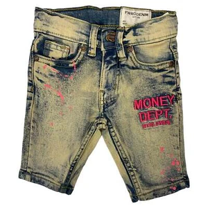 Little Kids FWRD DENIM & CO. Painted Money Dept Denim Short - Picture 1 of 9