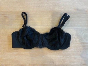 SOMA Pure Black Lace 32D Embraceable Signature Unlined Lace Balconette Bra - Picture 1 of 2