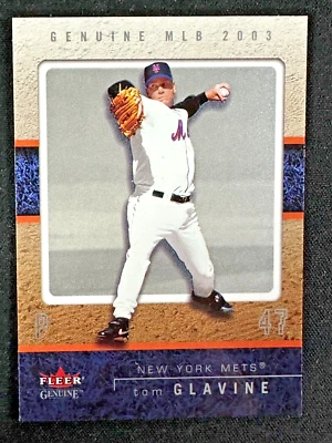Tom Glavine 2003 Fleer Genuine #73 New York Mets EX or Better Foto 1 de 2