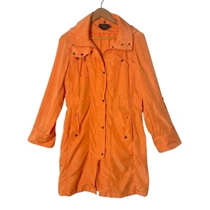 Pendleton Womens Lightweight Hooded Rain Jacket Size M Orange Polyester Packable - Picture 1 of 11