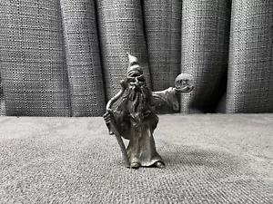 Pewter Spoontiques 538 Wizard Merlin Crystal Ball Staff 1984 2.5 Inch - Picture 1 of 7