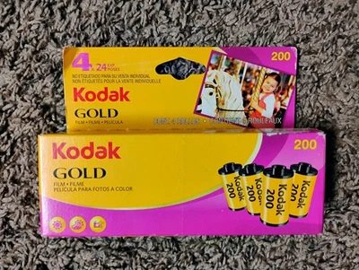KODAK Gold 200 ISO 35mm Color Negative Film 4 Pack 24 Exp Ea  Roll  Expired 2010 - Image 1 of 4