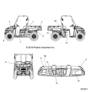 Polaris Box Decal, Ranger, EV, Right, Genuine OEM Part 7176862, Qty 1 - Picture 1 of 1