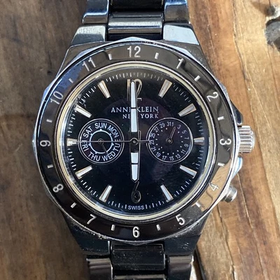 Anne Klein 12/1979 Ladies Screw On Crown Diver Style Fashion Watch For Parts  - image 1 of 4