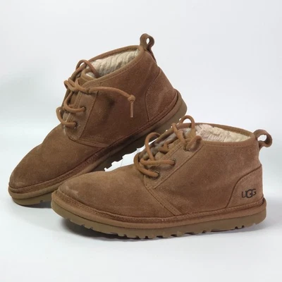 UGG Neumel Suede Lace Up Ankle Boots Size 10 Chestnut - 1094269 - Image 1 of 4
