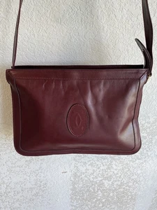 Cartier Vintage 80s Women's Beautiful Soft Leather Burgundy Bag Handbag Purse - Picture 1 of 9