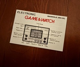 Game & Watch Nintendo Manhole Silver Series MANUAL retro classic toy game hobby