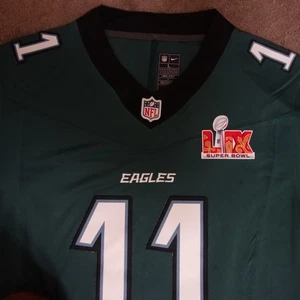 Camiseta deportiva Philadelphia EAGLES AJ marrón #11 nueva con etiquetas 2025 Super Bowl LIX - Imagen 1 de 10