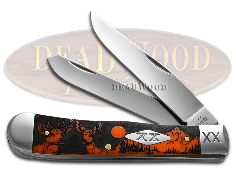 Case xx Knives Trapper The Rut Persimmon Orange Bone 1/500 Pocket Knife - Image 1 of 4