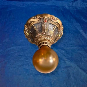 Antique Polychrome Finish Single Socket Flush Mount Fixture Rewired 57H - Picture 1 of 7