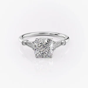 14k White Gold Ring with 1.70 Ct IGI Lab Grown Cushion Diamond Black Friday Sale - Picture 1 of 14