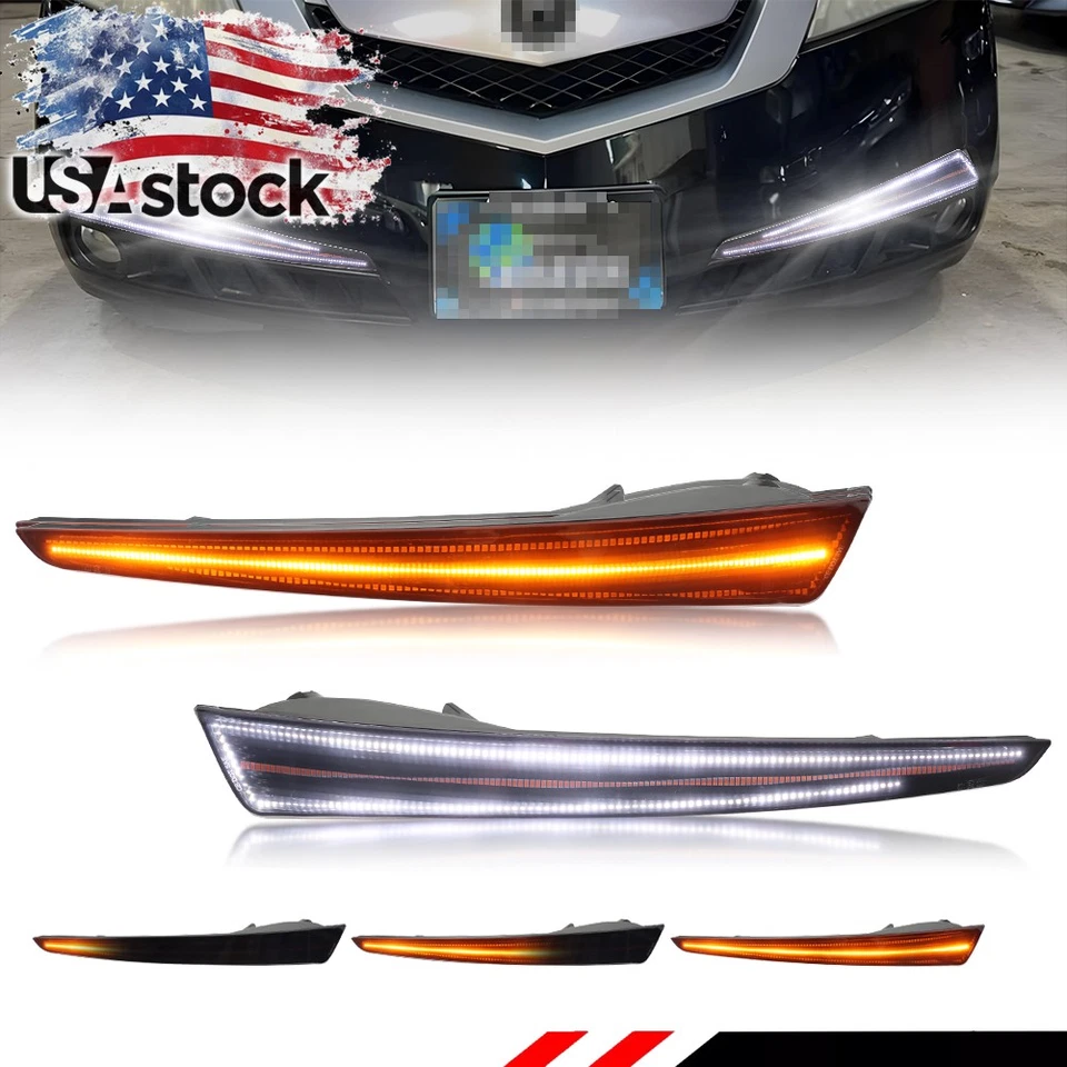 Smoked Switchback LED Bumper Corner Parking Signal Lights For 2009-2011 Acura TL - Image 1 of 4
