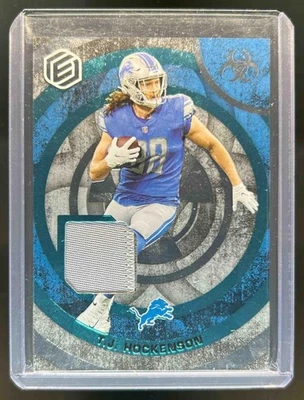 2022 Panini Elements T.J. Hockenson Critical Mass Memorabilia Patch Blue #03/47 - Image 1 of 2