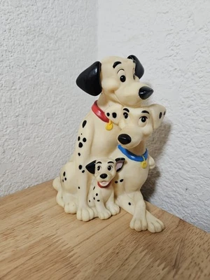 101 Dalmatians Vintage Disney Vinyl Bank Pongo Perdita Lucky w/ Stopper Vintage - Image 1 of 4