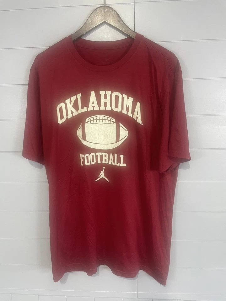 Oklahoma Sooners Nike Jordan Football T-Shirt Red Men’s XX-Large OU Graphic Tee - Image 1 of 4