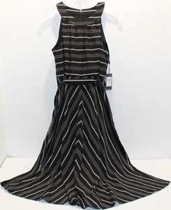 Tommy Hilfiger Ladies Maxi Tie Wrap Dress Black & White  Size 10 MSRP $129 - Picture 1 of 7