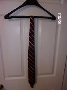 Men's Pierre Cardin Burgundy Striped Silk Neck Tie, 2.50 X 59 - Picture 1 of 2