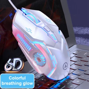 Ergonomic Wired Gaming Mute Mouse With RGB Light For Desktop Computer Laptop _cn - Zdjęcie 1 z 16