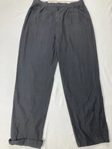 Vintage Polo Ralph Lauren grau kariert plissiert Canvas gerade Hose Herren 36 x 34 - Bild 1 von 11