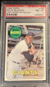 1969 Topps Baseball Cards #440 Willie McCovey Last Name in Yellow PSA 8 NM-MT