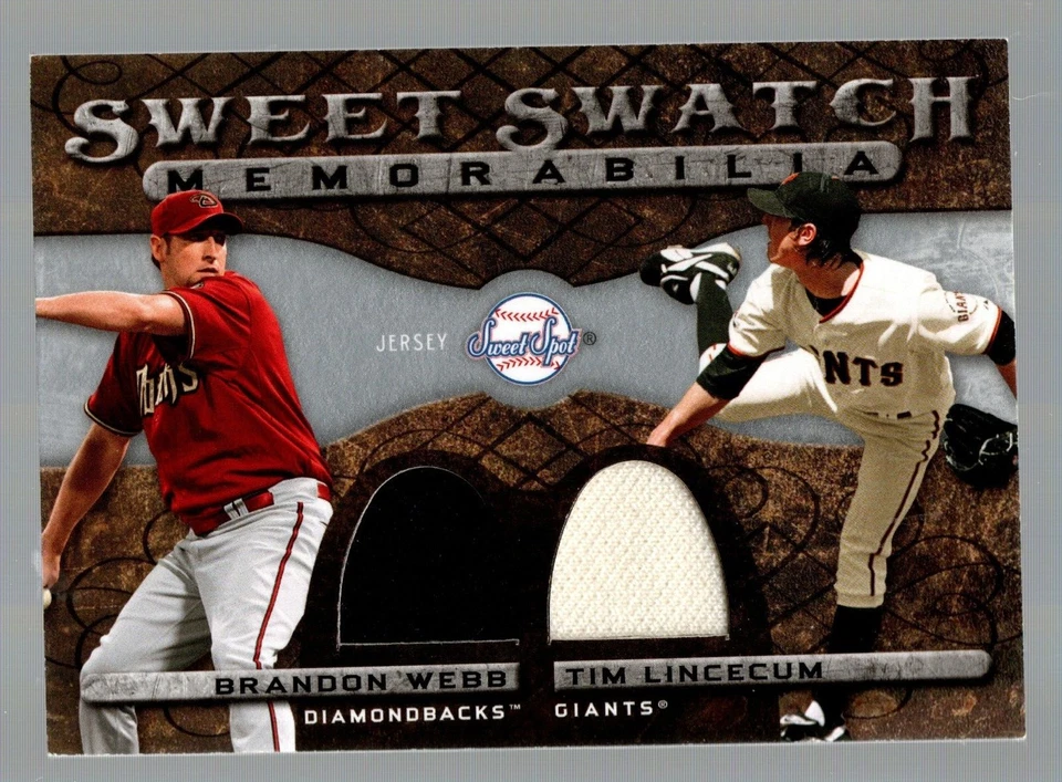 2009 Sweet Spot Swatches Dual #DSWL Tim Lincecum / Brandon Webb - Image 1 of 1