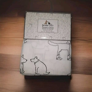 New Dogwood Street Shower Curtain 72x72 In White With Random Dog Pattern - Picture 1 of 4