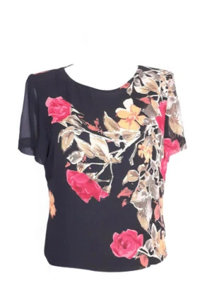 Blusa De Colección Años 80 Cynthia Howie Seda Floral Forrada Talla 10 Usada Pulida Trabajo Foto 1 de 4