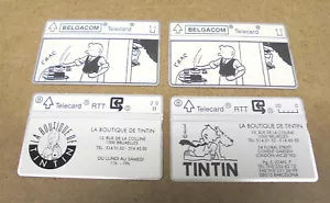 HERGE - TINTIN - 4 CARTES TELEPHONIQUES - BOUTIQUE TINTIN / BELGACOM ( TBE ) - Foto 1 di 2