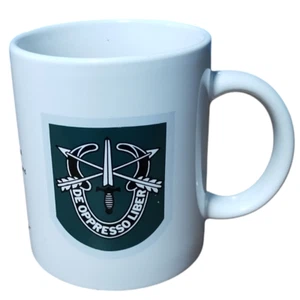 US Army Special Forces De Oppresso Liber Green Beret weiß Kaffee Tee Becher 8 oz - Bild 1 von 9