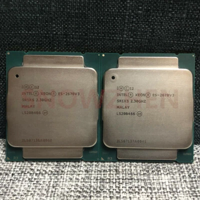 Matching pair Intel Xeon E5-2670V3 CPU 12-Core 2.3GHz SR1XS LGA 2011-3 Processor - Image 1 of 2