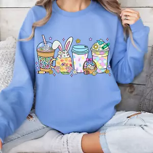 Easter Coffee Latte Sweatshirt, Cute Easter Shirt, Easter Bunny Shirt - Picture 1 of 10