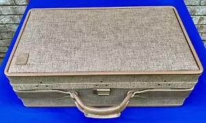 HARTMANN Vintage Tweed & Leather Luggage Bag Suitcase Travel Case Locking W/keys - Picture 1 of 7