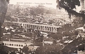 Cartolina - Brasile - Rio De Janeiro - Viaduc Santa Thereza - 1900 ca. - Foto 1 di 1