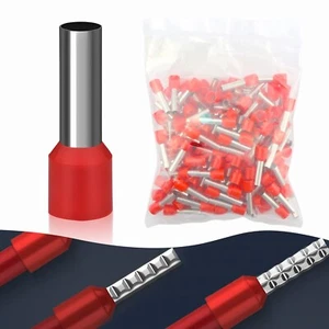 Aderendhülsen 10Mm2 18Mm Lang Isoliert-150 Stk Aderendhülsen Teilisoliert Rot Wi - Bild 1 von 6