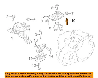 Ford OEM 12-16 Focus Motor Transmisión-Soporte Superior Perno W707099S442 Foto 1 de 2