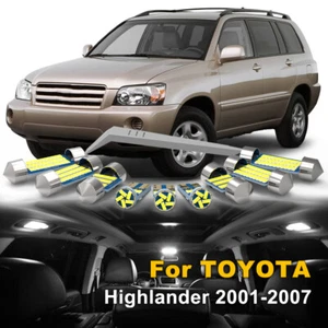 White LED Interior Lights For TOYOTA Highlander 2001-2007 Package Kit + License - Picture 1 of 12