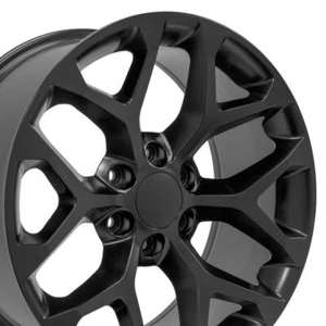 20x9 Satin Black CK156 Wheel Fits Silverado Tahoe Suburban Snowflake 5668 Rim - Picture 1 of 6