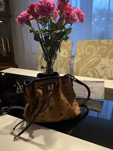 Orig. MCM super schöner Beutel / Tasche visetos cognac/lila TOP - Bild 1 von 10