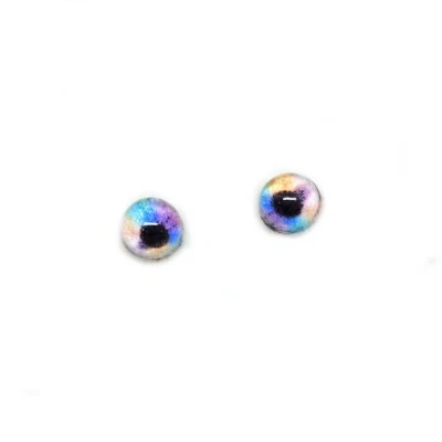 4mm Rainbow Unicorn Glass Eyes Cabochon | Jewelry Clay Sculpture - Image 1 of 4