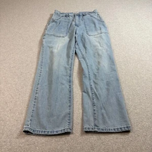 Brixton Jeans Woman 28(27x27) Blue Wide Leg Denim Distressed Ankle Crop Loose - Picture 1 of 9